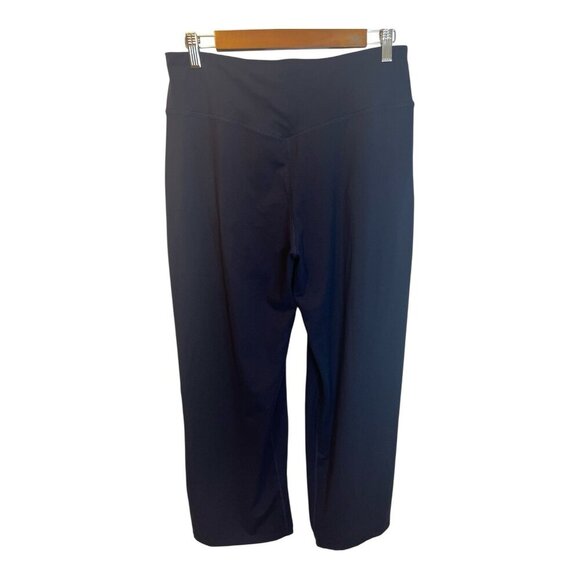 ESoft High Waisted Loose Wide Leg Pants XL 28” Inseam Work Dress Blue Pockets - Picture 4 of 6